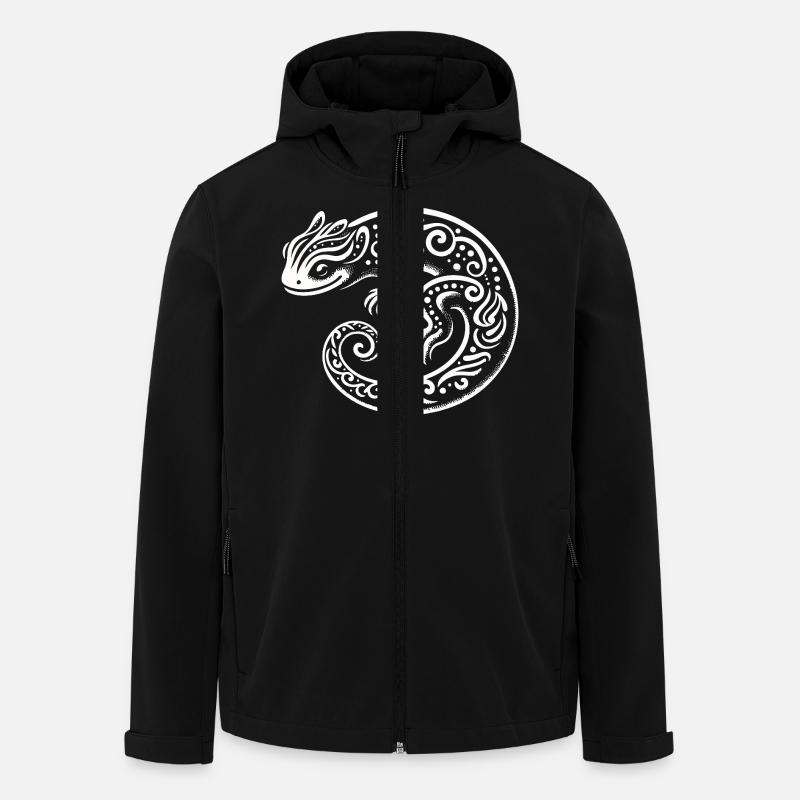 Lézard tribal - Veste softshell homme en polyester recyclé Stanley/Stella - noir