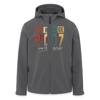 Vintage 2007 : Edition Limitée - 18e anniversaire. - Veste softshell homme en polyester recyclé Stanley/Stella - noir - Devant - AI Model Male 185 light (185cm)