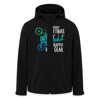 Merry Shiftmas Freestyle Motocross Stunt Xmas - Recycelte Männer Softshell-Jacke von Stanley/Stella - Schwarz - Vorne - AI Model Male 185 light (185cm)