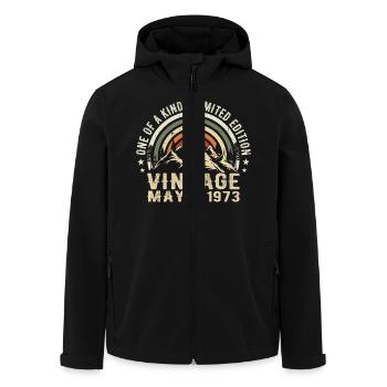 légendes nées en mai 1973 anniversaire mai 1973 - Veste softshell homme en polyester recyclé Stanley/Stella - noir - Devant - AI Model Male 185 light (185cm)