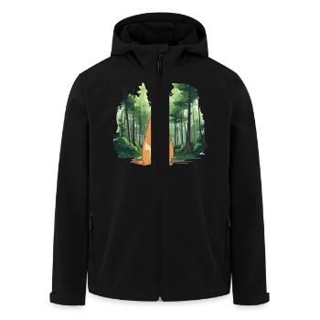 Marmotte fort paysage nature - Veste softshell homme en polyester recyclé Stanley/Stella - noir - Devant - AI Model Male 185 light (185cm)