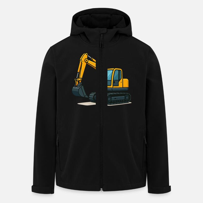 Bande dessinée d’excavatrice - Veste softshell homme en polyester recyclé Stanley/Stella - noir