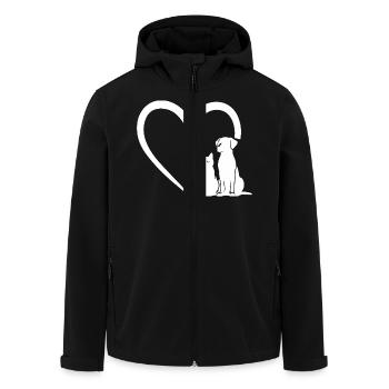 Dog Puppy and Baby Cat Heart, Animal Dog Cat Heart - Veste softshell homme en polyester recyclé Stanley/Stella - noir - Devant - AI Model Male 185 light (185cm)