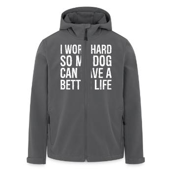Je travaille dur pour que mon chien puisse avoir une vie meilleure - Veste softshell homme en polyester recyclé Stanley/Stella - noir - Devant - AI Model Male 185 light (185cm)