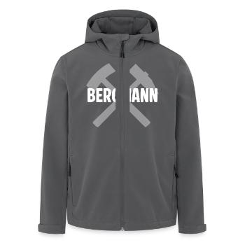 Erzgebirge Bergmann - Recycelte Männer Softshell-Jacke von Stanley/Stella - Anthrazit - Vorne - AI Model Male 185 light (185cm)