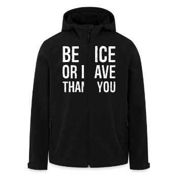Sei nett oder geh Danke - Recycelte Männer Softshell-Jacke von Stanley/Stella - Schwarz - Vorne - AI Model Male 185 light (185cm)
