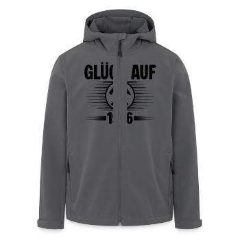 Glueck auf 1946 - Recycelte Männer Softshell-Jacke von Stanley/Stella - Schwarz - Vorne - AI Model Male 185 light (185cm)