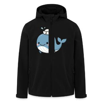 Bébé baleine - Veste softshell homme en polyester recyclé Stanley/Stella - noir - Devant - AI Model Male 185 light (185cm)