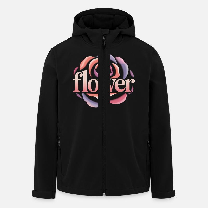 Blumen Logo - Cooles Gartendesign - Recycelte Männer Softshell-Jacke von Stanley/Stella - Schwarz