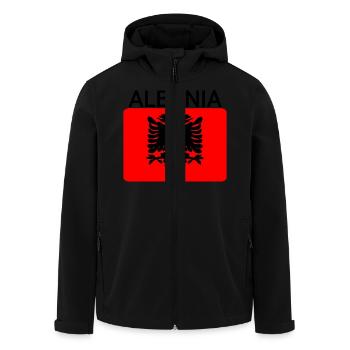 Albania Flag Maps - Men’s Recycled Softshell Jacket by Stanley/Stella - black - Front - AI Model Male 185 light (185cm)