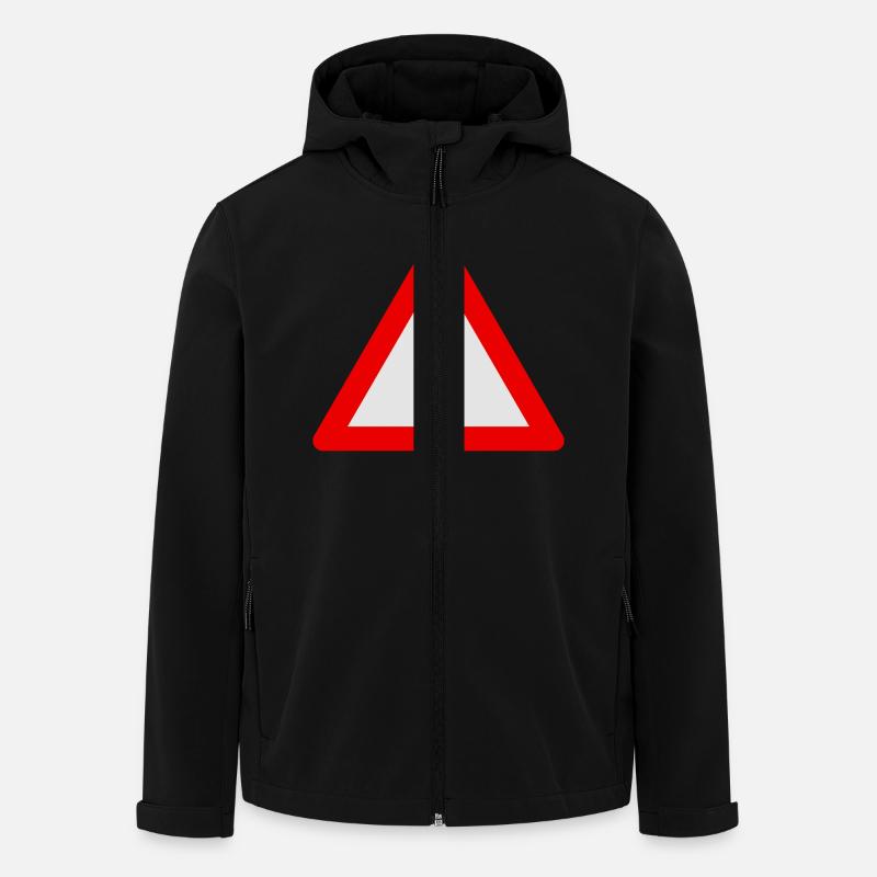 Blank Warning Triangle - Men’s Recycled Softshell Jacket by Stanley/Stella - black