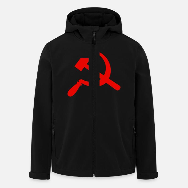 Hammer und Sichel - Recycelte Männer Softshell-Jacke von Stanley/Stella - Schwarz