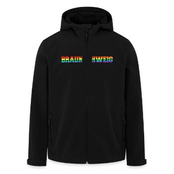 Braunschweig Regenbogenfahne - Recycelte Männer Softshell-Jacke von Stanley/Stella - Schwarz - Vorne - AI Model Male 185 light (185cm)