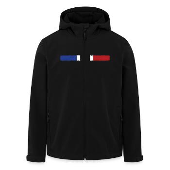France - Men’s Recycled Softshell Jacket by Stanley/Stella - black - Front - AI Model Male 185 light (185cm)