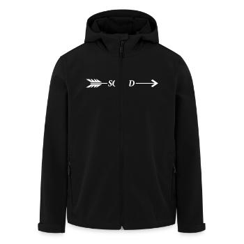 Squad Arrow - Men’s Recycled Softshell Jacket by Stanley/Stella - black - Front - AI Model Male 185 light (185cm)