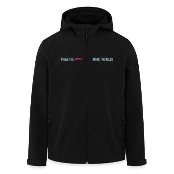 i have the pussy so i make the rules - Men’s Recycled Softshell Jacket by Stanley/Stella - black - Front - AI Model Male 185 light (185cm)
