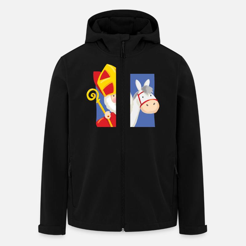 Père Noël sur Champignon - Veste softshell homme en polyester recyclé Stanley/Stella - noir