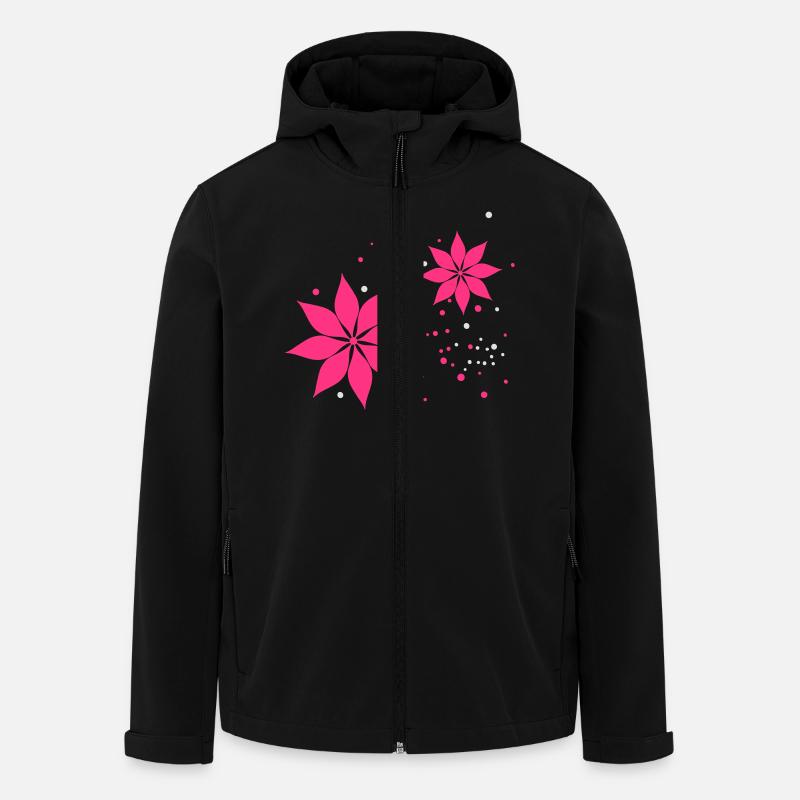 Blumen - Recycelte Männer Softshell-Jacke von Stanley/Stella - Schwarz