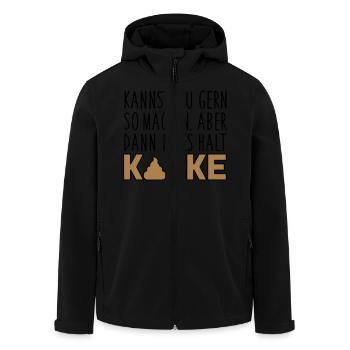 Kannst du so machen. Dann isses halt Kacke - Recycelte Männer Softshell-Jacke von Stanley/Stella - Schwarz - Vorne - AI Model Male 185 light (185cm)