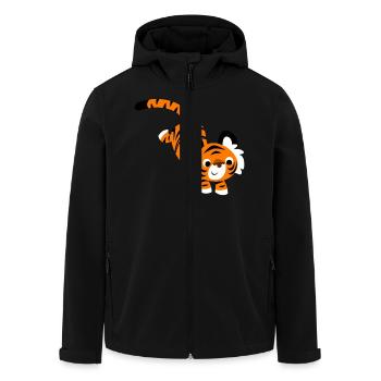 Süßer Springender Tiger von Cheerful Madness!! - Recycelte Männer Softshell-Jacke von Stanley/Stella - Schwarz - Vorne - AI Model Male 185 light (185cm)