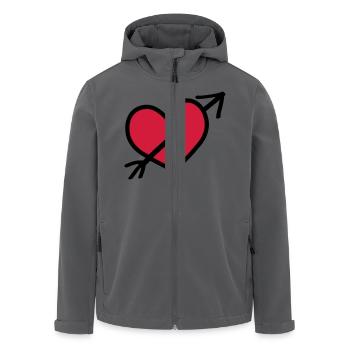 heart amor arrow - Veste softshell homme en polyester recyclé Stanley/Stella - noir - Devant - AI Model Male 185 light (185cm)
