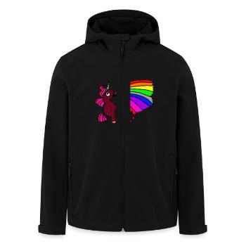 einhorn kotzt regenbogen - Recycelte Männer Softshell-Jacke von Stanley/Stella - Schwarz - Vorne - AI Model Male 185 light (185cm)