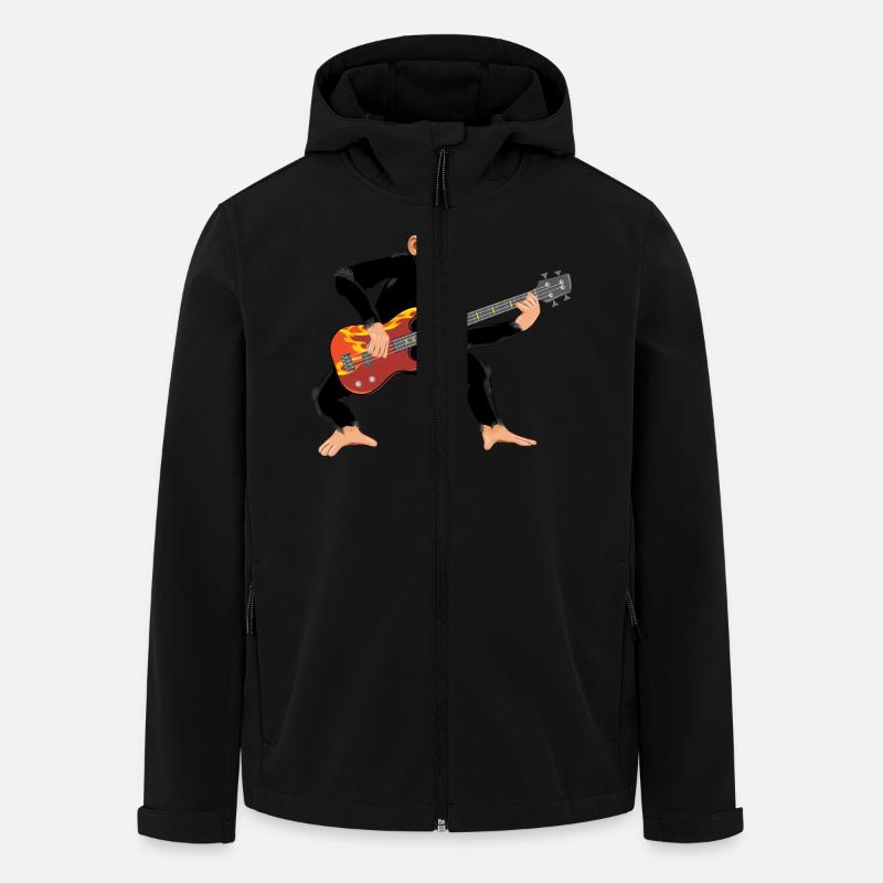 Monkey with bass guitar - Men’s Recycled Softshell Jacket by Stanley/Stella - black