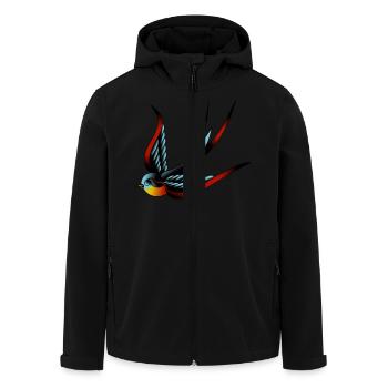 Schwalbe - Recycelte Männer Softshell-Jacke von Stanley/Stella - Schwarz - Vorne - AI Model Male 185 light (185cm)