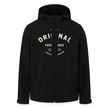Original 100 Prozent Papiermacher - RAHMENLOS - Recycelte Männer Softshell-Jacke von Stanley/Stella - Schwarz - Vorne - AI Model Male 185 light (185cm)