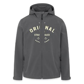 Original 100 Prozent Straßenbauer - RAHMENLOS - Recycelte Männer Softshell-Jacke von Stanley/Stella - Schwarz - Vorne - AI Model Male 185 light (185cm)