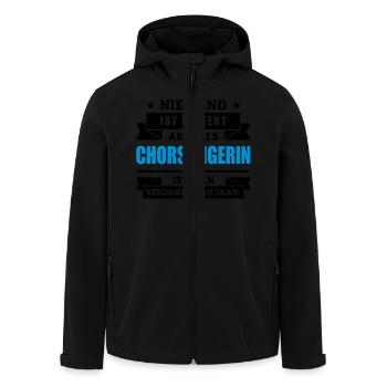 Funshirt Chorsängerin - Recycelte Männer Softshell-Jacke von Stanley/Stella - Schwarz - Vorne - AI Model Male 185 light (185cm)