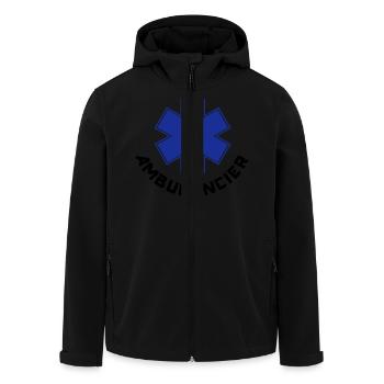 ambulancier logo - Veste softshell homme en polyester recyclé Stanley/Stella - noir - Devant - AI Model Male 185 light (185cm)