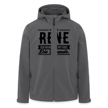Man Myth Legend Rene - Men’s Recycled Softshell Jacket by Stanley/Stella - black - Front - AI Model Male 185 light (185cm)