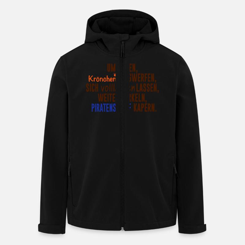 Krönchen vs Piratenschiff - Recycelte Männer Softshell-Jacke von Stanley/Stella - Schwarz