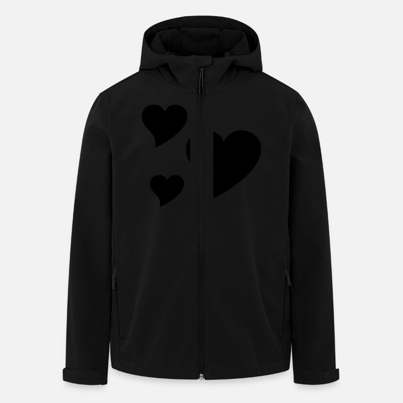 3 herz heart - Recycelte Männer Softshell-Jacke von Stanley/Stella - Schwarz