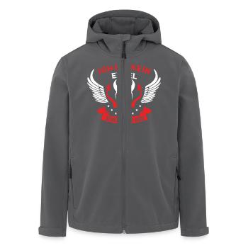 Bin kein Engel - Recycelte Männer Softshell-Jacke von Stanley/Stella - Schwarz - Vorne - AI Model Male 185 light (185cm)