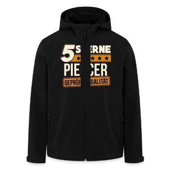 Piercer Piercing Piercen Geschenk - Recycelte Männer Softshell-Jacke von Stanley/Stella - Schwarz - Vorne - AI Model Male 185 light (185cm)