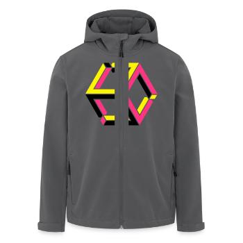 Impossible Figures 81B - Men’s Recycled Softshell Jacket by Stanley/Stella - black - Front - AI Model Male 185 light (185cm)