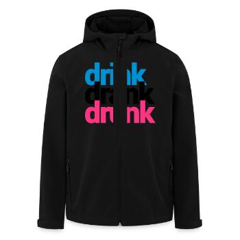 drink drank drunk - Recycelte Männer Softshell-Jacke von Stanley/Stella - Schwarz - Vorne - AI Model Male 185 light (185cm)
