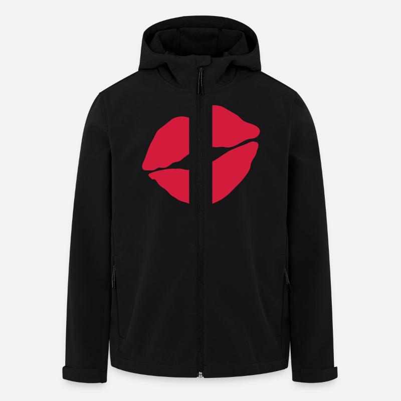 kuss__lippen____f1 - Recycelte Männer Softshell-Jacke von Stanley/Stella - Schwarz