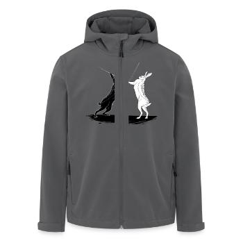 Hasenkampf - Recycelte Männer Softshell-Jacke von Stanley/Stella - Schwarz - Vorne - AI Model Male 185 light (185cm)