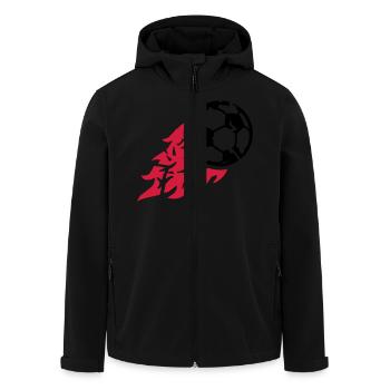 fire_soccer_ball_bx2 - Men’s Recycled Softshell Jacket by Stanley/Stella - black - Front - AI Model Male 185 light (185cm)