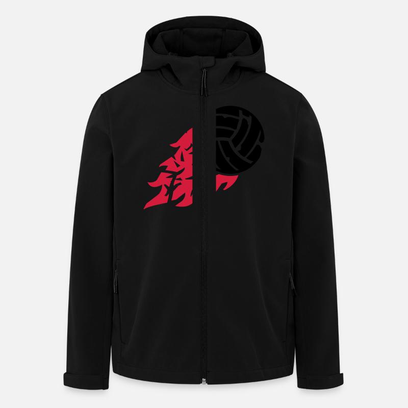 volleyball_fire_ga2 - Recycelte Männer Softshell-Jacke von Stanley/Stella - Schwarz