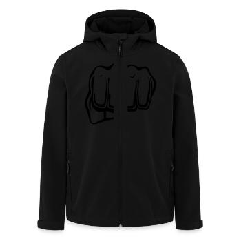 m1_fist - Recycelte Männer Softshell-Jacke von Stanley/Stella - Schwarz - Vorne - AI Model Male 185 light (185cm)