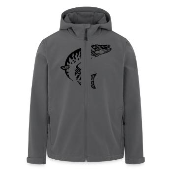 hechtsprung1 - Men’s Recycled Softshell Jacket by Stanley/Stella - black - Front - AI Model Male 185 light (185cm)
