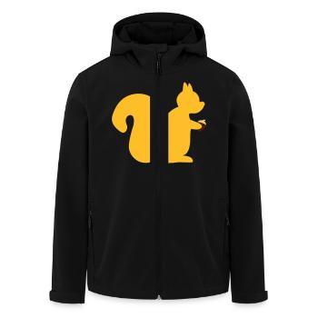Eichhörnchen mit Nuss - Recycelte Männer Softshell-Jacke von Stanley/Stella - Schwarz - Vorne - AI Model Male 185 light (185cm)