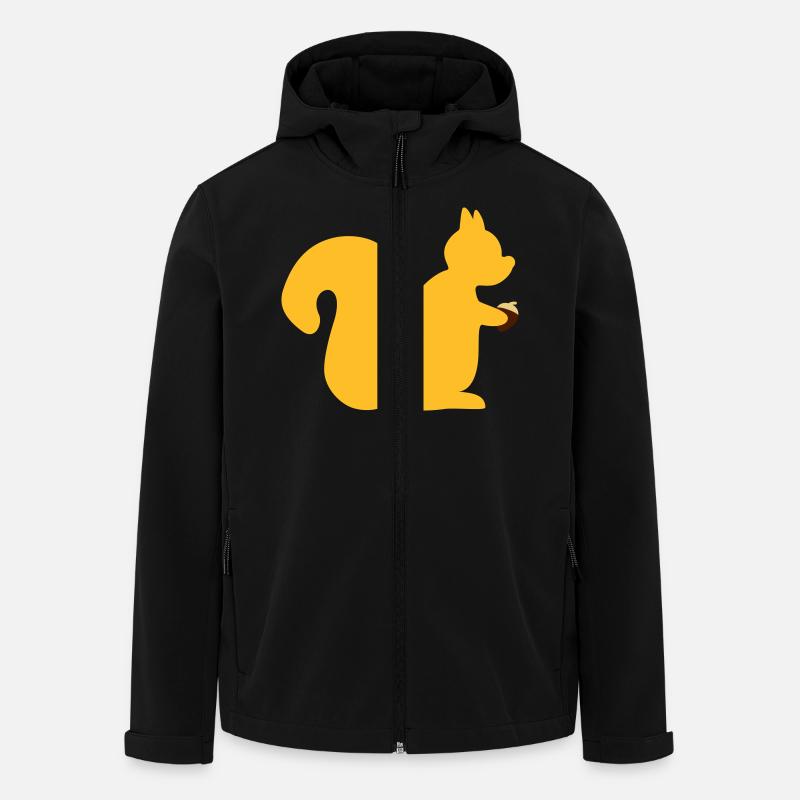 Eichhörnchen mit Nuss - Recycelte Männer Softshell-Jacke von Stanley/Stella - Schwarz