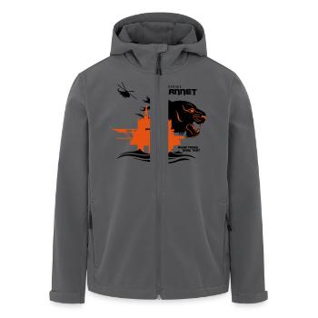 Gannet North Sea Oil Rig Platform Aberdeen - Men’s Recycled Softshell Jacket by Stanley/Stella - black - Front - AI Model Male 185 light (185cm)