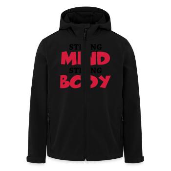 Strong Mind - Strong Body - Veste softshell homme en polyester recyclé Stanley/Stella - noir - Devant - AI Model Male 185 light (185cm)