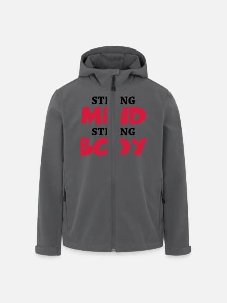 Strong Mind - Strong Body - Recycelte Männer Softshell-Jacke von Stanley/Stella - Schwarz